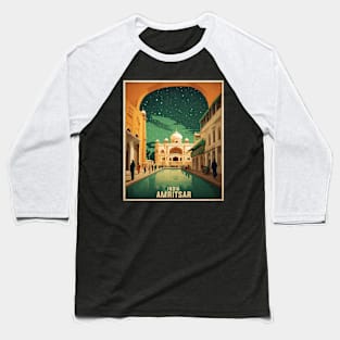 Amritsar India Starry Night Vintage Tourism Travel Baseball T-Shirt